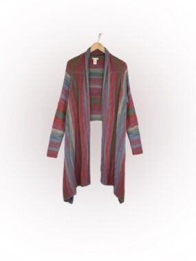 Sundance Multicolor Tribal Aztec Draped Sweater Cardigan Size L Knit Serape